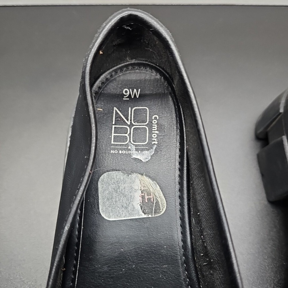 No Boundaries Womens Black Lug Sole Chain Loafers WWNB42FM001 Size 9W Wide - Picture 3 of 11